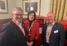 GCA meets with Royal Mail and Department of Business & Trade leaders L-R: David Gold Royal Mail director, Amanda Fergusson GCA CEO, Alistair Cochrane, Royal Mail CEO