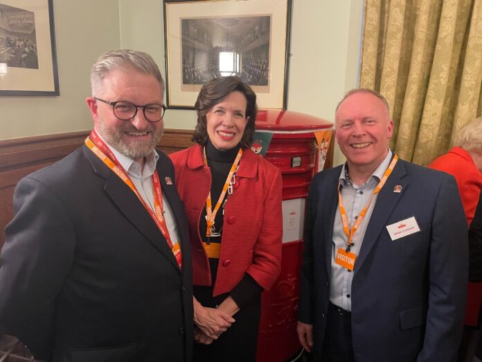 David Gold Royal Mail Director, Amanda Fergusson GCA CEO, Alistair Cochrane Royal Mail CEO (1) L-R: David Gold Royal Mail director, Amanda Fergusson GCA CEO, Alistair Cochrane, Royal Mail CEO