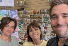 Greetings folk extol the beauty of cards this Christmas Greetings Today columnist Dave Langdon, pictured with Nic and Lisa at Celebrations Aylsham, appeared on BBC Radio Cambridgeshire