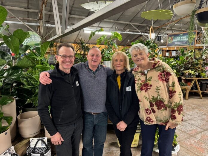 British Garden Centres' Charles Stubbs with Neil Grant, Helen Watson and Linda Grant of Ferndale