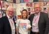 Out of the Blue Studios adds a touch of magic at Harrogate Spread a Smile visit manager Amy Berry with Out of the Blue Studios MD Clive Rubin (left) and sales director & co-owner Pete Rawlingson