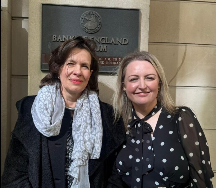 Bank of England Genesis Survey 2 GCA CEO Amanda Fergusson, right, and GA MD Gemma Sault, at the Bank of England