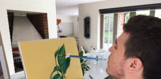 Turning adversity into art Henry Fraser painting leaves