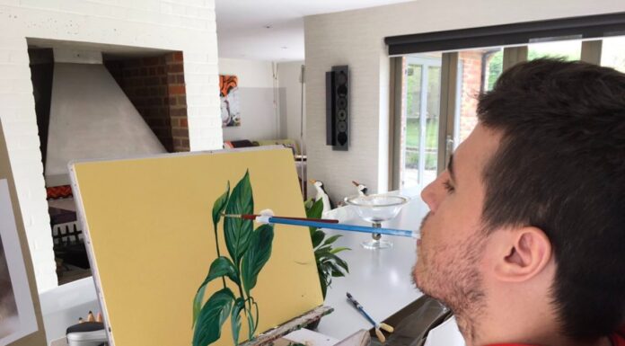 Turning adversity into art Henry Fraser painting leaves