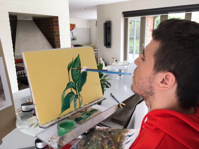 Henry Fraser painting leaves