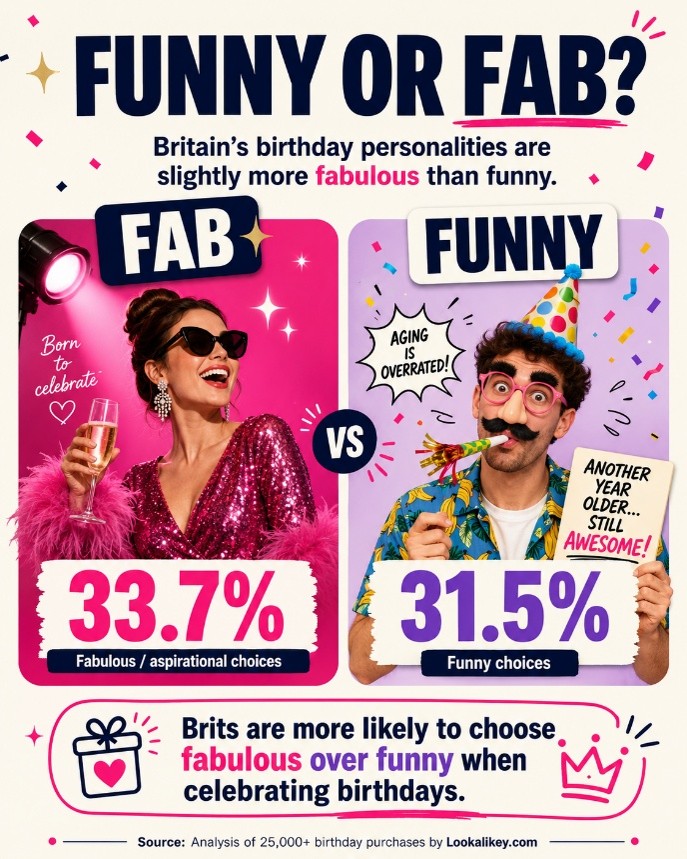 Funny or Fab Lookalikey (1) Lookalikey data on birthdays