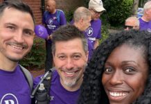 The Fellowship of the Walk takes on 20-mile challenge despite heatwave cancellation (l-r) Jon Davies, Adriana Lovesy and David Falkner